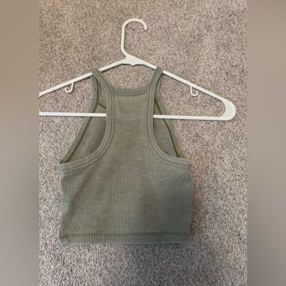 Green crop top tank from American Eagle.